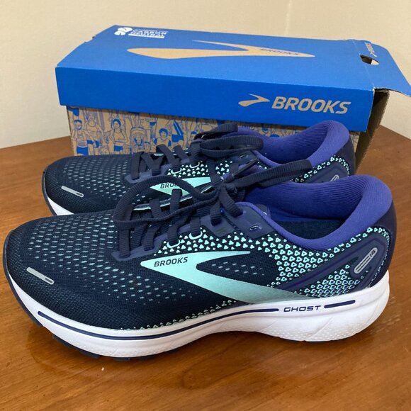 Brooks Ghost Sneakers Size 8 Wide D Blue - Picture 5 of 7